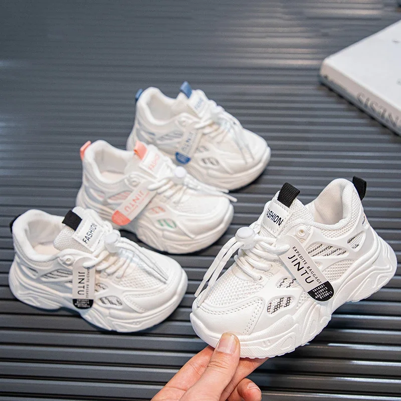 Frühlingsneuer Stil, modische, bequeme und lässige Mesh-Schuhe mit weichen Sohlen, verschleißfeste, rutschfeste und atmungsaktive Sport-Kinderschuhe Image