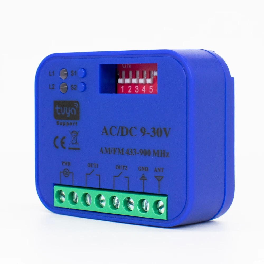 Universal Frquency 300-868 MHz Garage Fernbedienung Empfänger 2CH Tor Steuerung Tuya WiFi Schalter 433 MHz 868 MHz Smart Relais Image