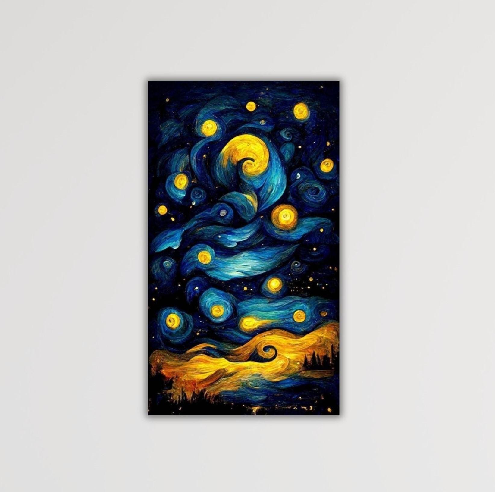 Poster della Notte Stellata di Vincent Van Gogh Arte Murale di Van Gogh Vincent Van Gogh Tela Moderna Gif di Arte della Decorazione della Casa Pittura