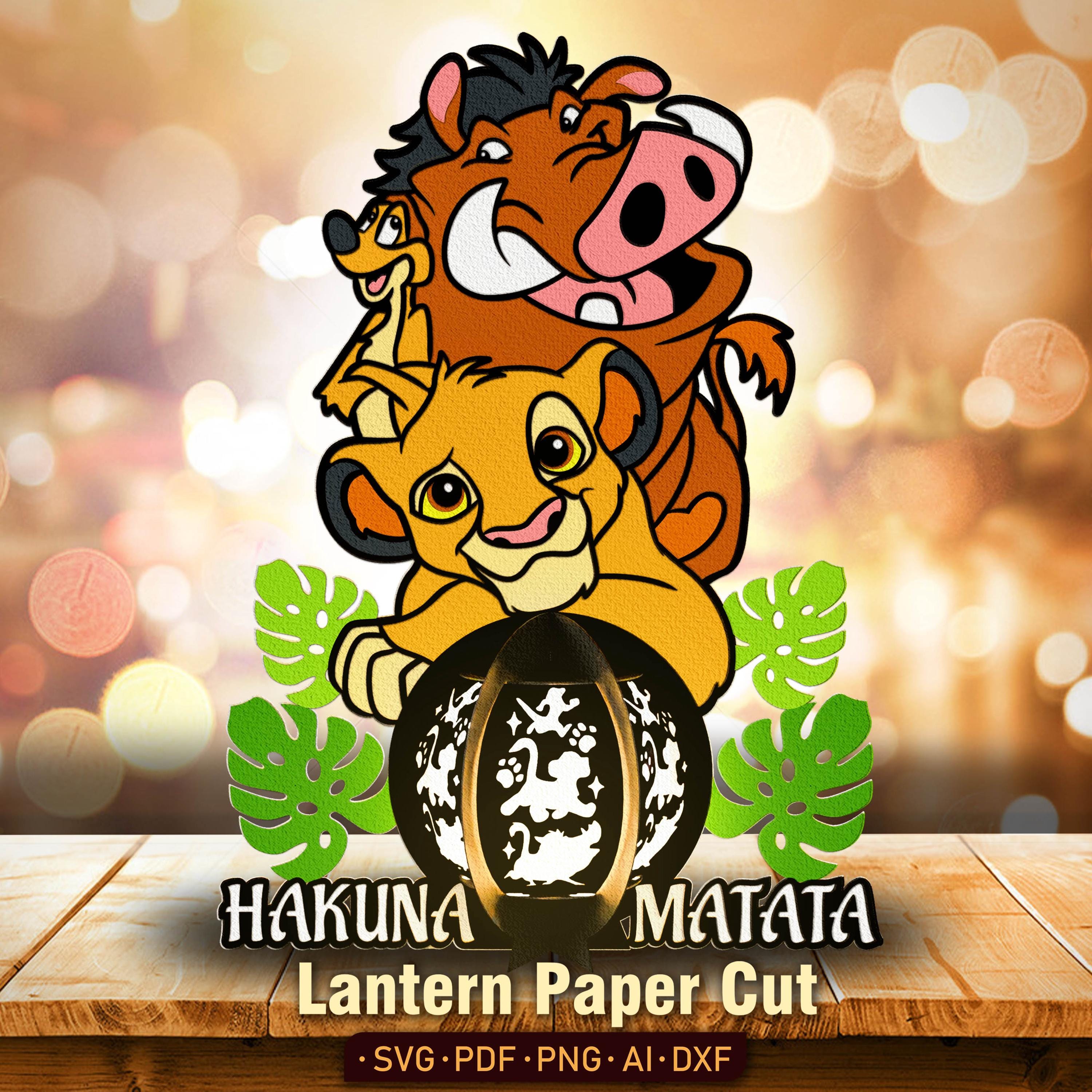 Lanterna Hakuna Matata Carta Ritagliata File/Decorazione per la Stanza dei Bambini Scatola delle Ombre del Re Leone Lanterna del Re Leone Lanterna dei