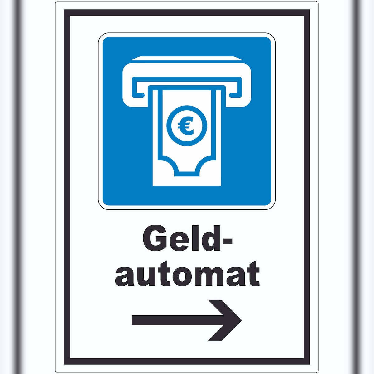 HB-Druck Geldautomat Pfeil rechts Aufkleber A7 (74x105mm) Image