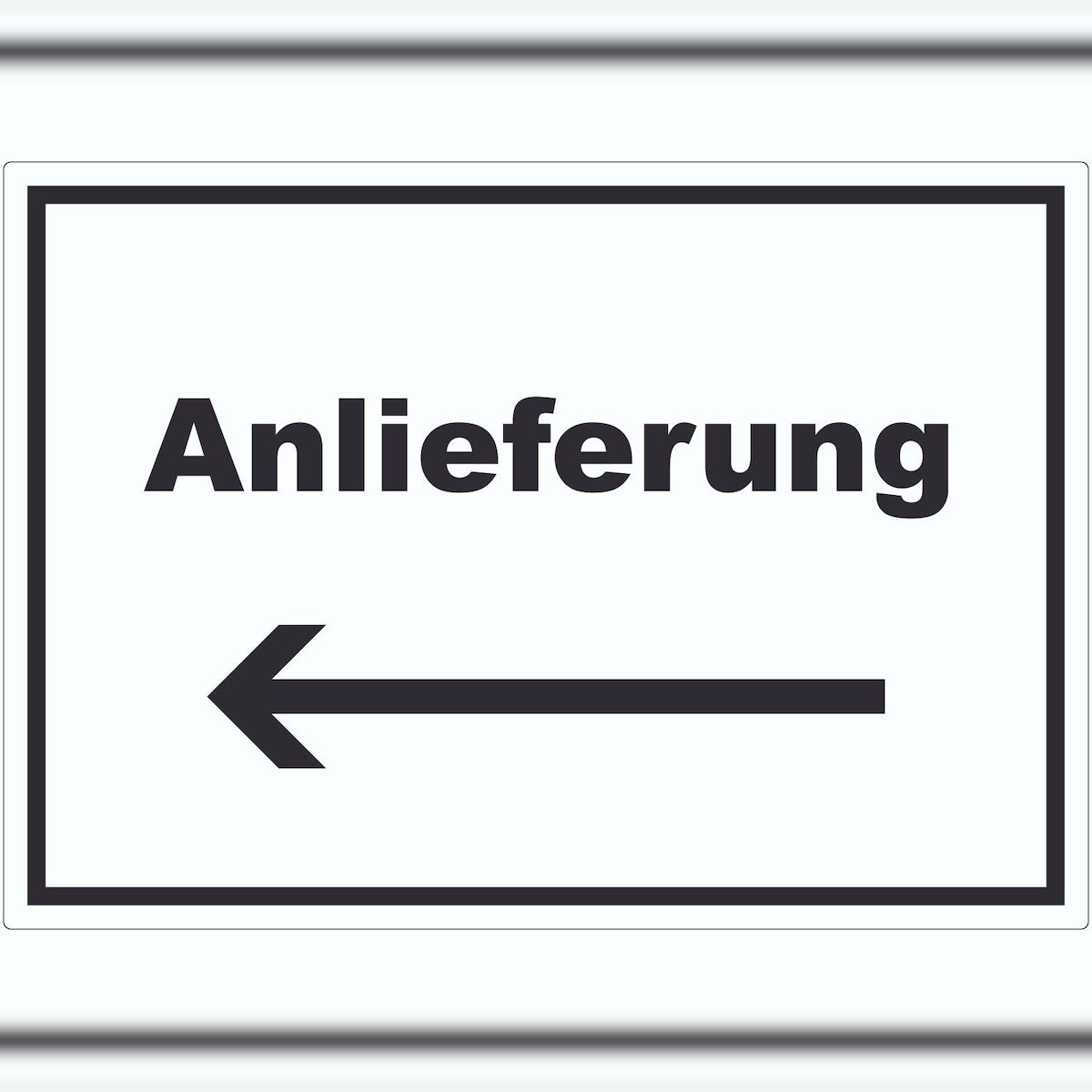 HB-Druck Anlieferung Aufkleber mit Text und Richtungspfeil links Annahme waagerecht A2 (420x594mm) Image