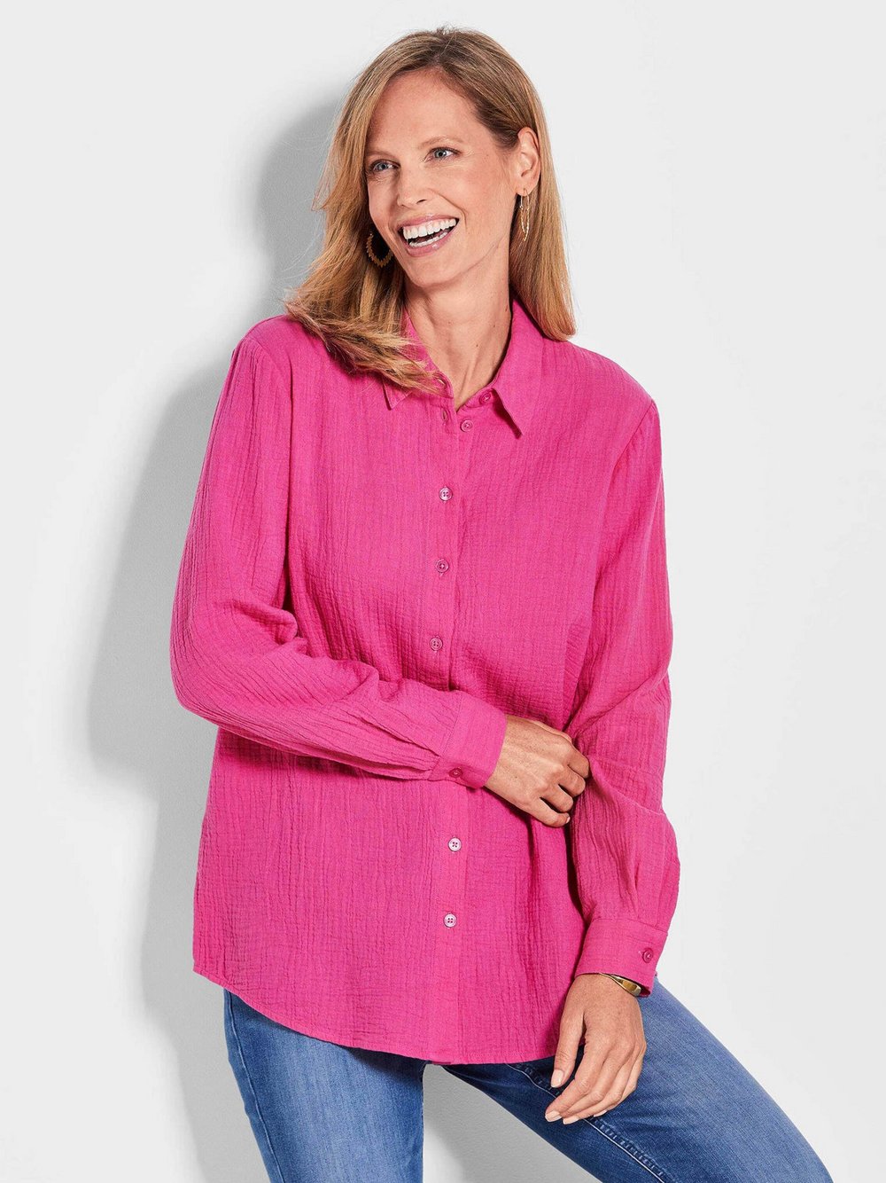 Goldner Hemdblusen Damen pink, 50 Image