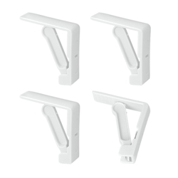 Metaltex Packung mit 4 verstellbaren Tischdeckenhaltern mit Feder - Farbe Weiß Image