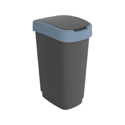 Rotho Twist Abfallbehälter aus recyceltem Kunststoff, 50 Liter, blau Image