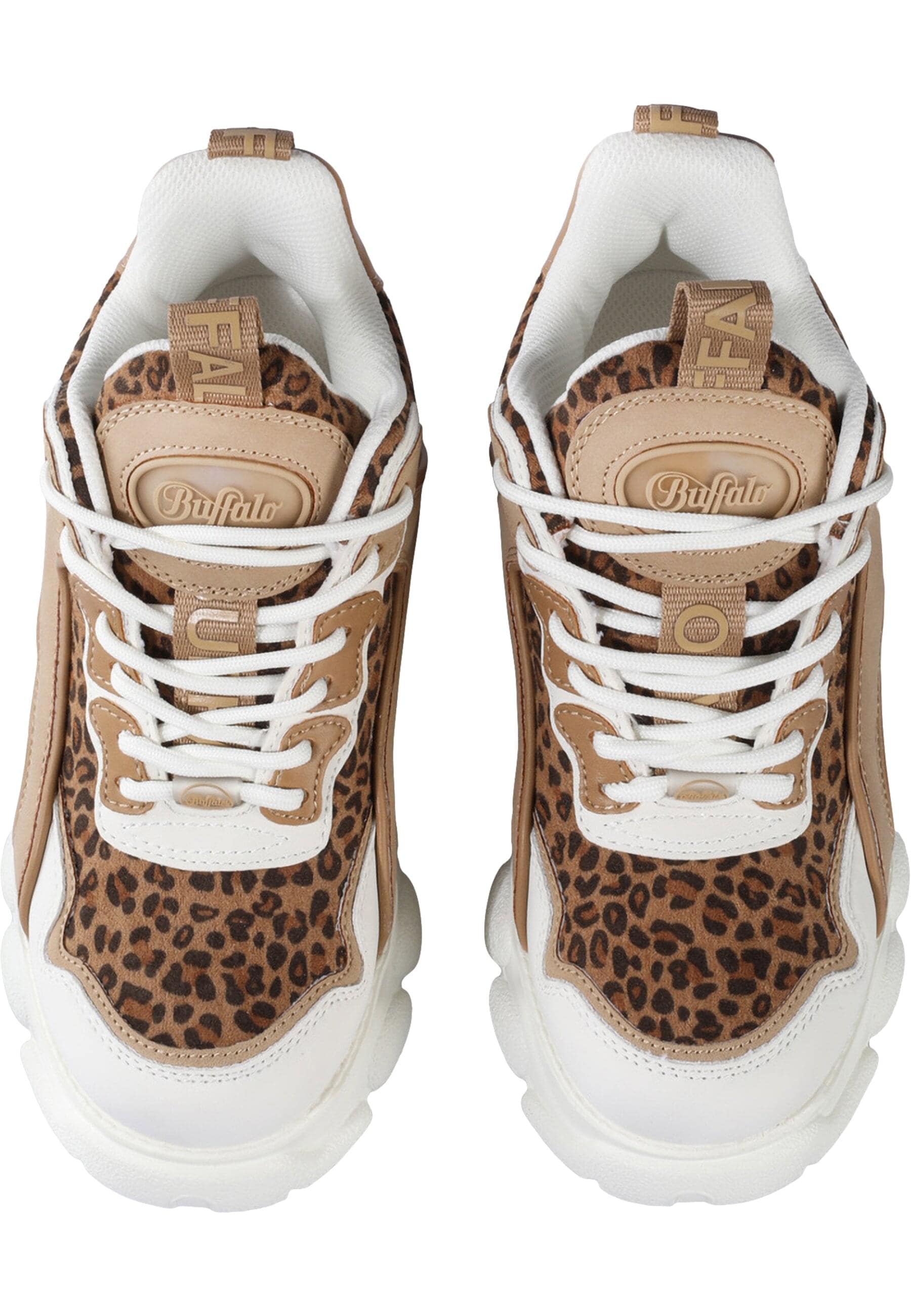 Trainingsschuh BUFFALO "Buffalo Cld Chai - Vegannubuck/ Nappa/", Damen, Gr. 38, beige, braun, leo, Polyurethan, Schuhe