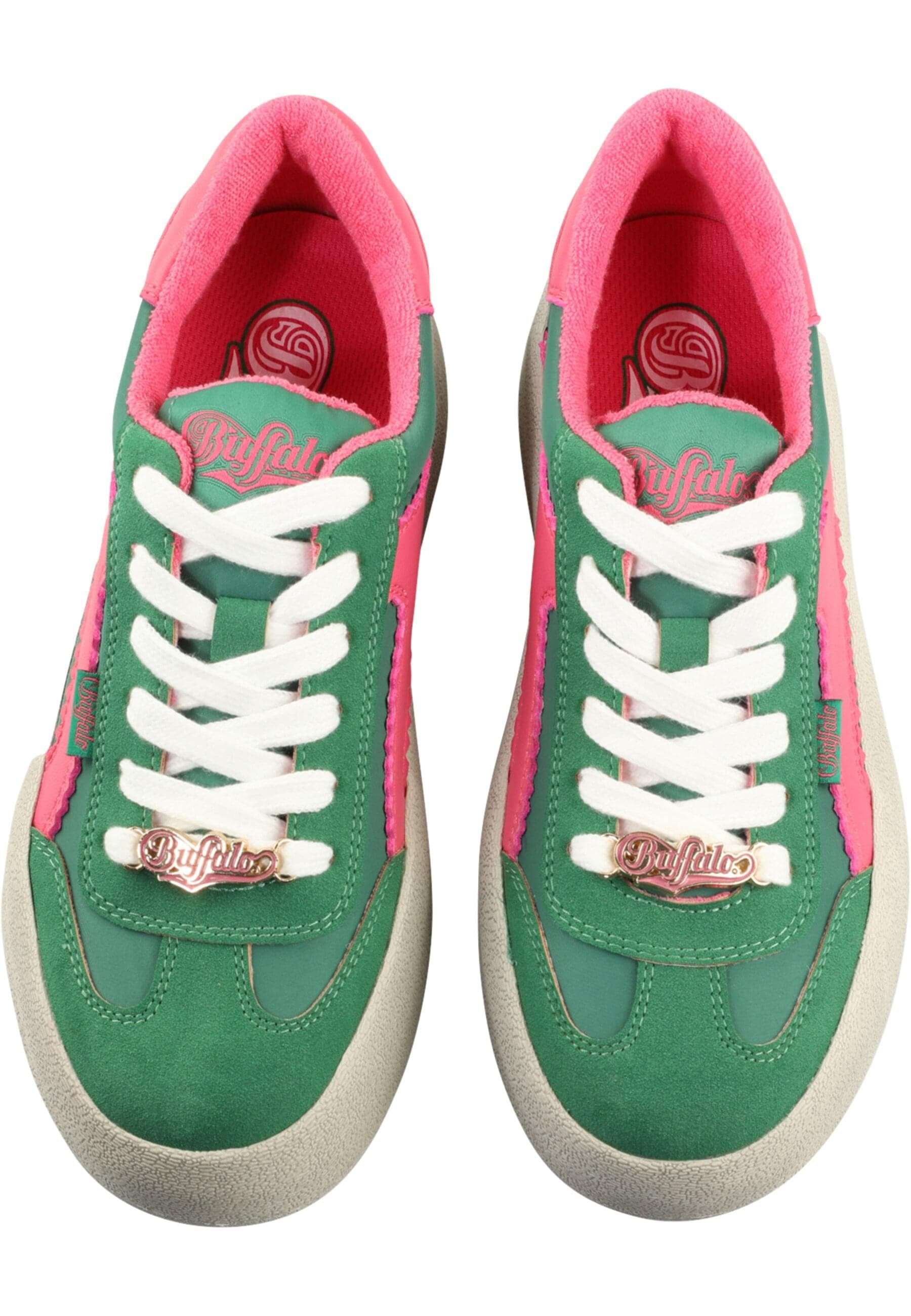 Trainingsschuh BUFFALO "Buffalo CAJO", Damen, Gr. 37, grün, pink, Schuhe