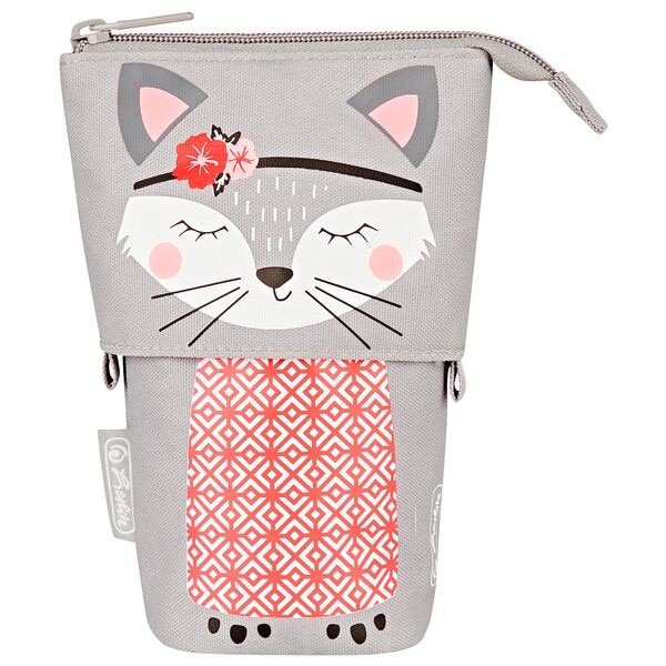 Herlitz Stiftehalter »Kitty« grau, 14x18.5x7.5 cm Image