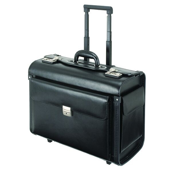 Alassio Pilotenkoffer SILVANA Leder schwarz, 49x40x25 cm Image