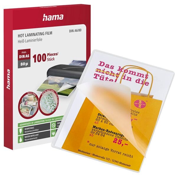 Hama 100x Laminierfolien 80 µm transparent Image