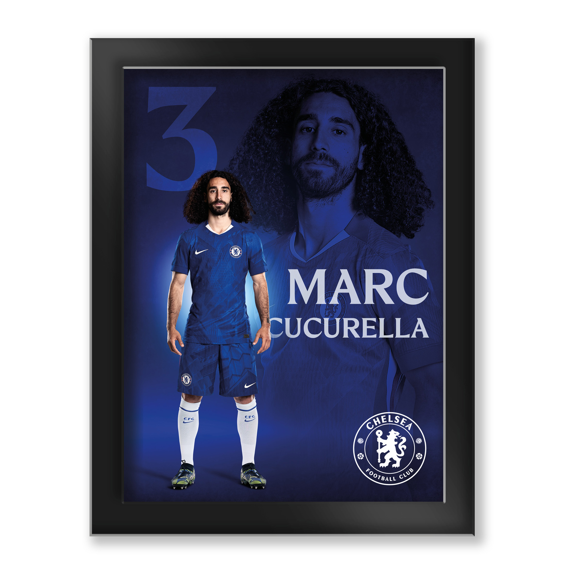 Chelsea Marc Cucurella 2025-26 Hartglasrahmen – 6 x 8 Image