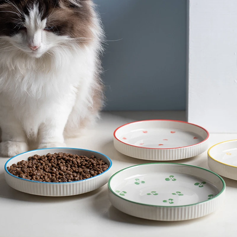 Bol en céramique pour animaux de compagnie, bol d'alimentation pour animaux de compagnie, eau potable, nourriture pour chat, ustensiles de nourriture pour chien, fournitures pour animaux de compagnie,