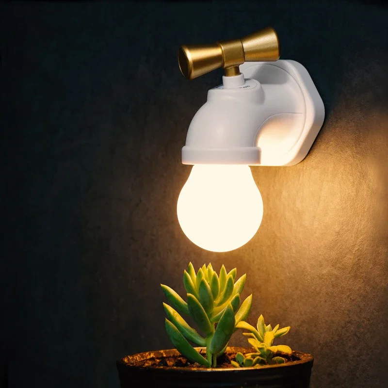 Neuartige Lampe Nachtlicht Wasserhahn USB Für Home Nacht Wiederaufladbare Zimmer Dekor Stimme Sensor Licht Touch Kreativität LED Nachtlicht