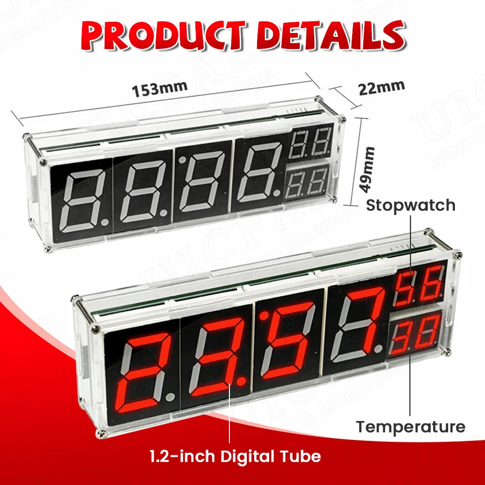 DIY Kit Elektronische Netzwerk Uhr WiFi ESP8266 Modul 8-bit Digital Tube Display Temperatur Zeit Alarm Löten Praxis Kit Image