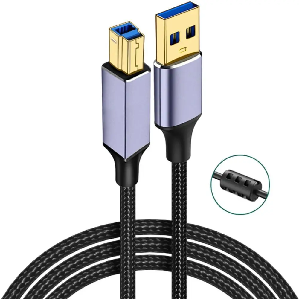 Stecker auf Stecker USB A auf USB B 3.0 Kabel geflochtenes Nylon USB 3.0 Druckerkabel Datenübertragung Langlebige SSD-Leitung für Epson/HP/Canon Image