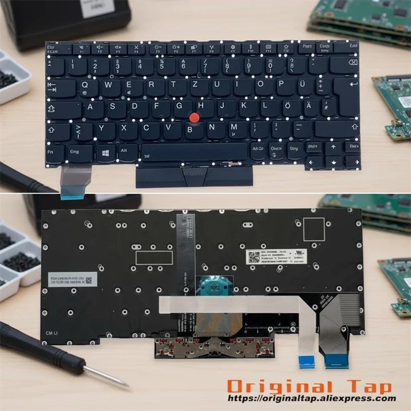 DE Deutsche Tastatur mit Hintergrundbeleuchtung für Lenovo Thinkpad X390 Yoga SN20R58924 SN20R58996 Image