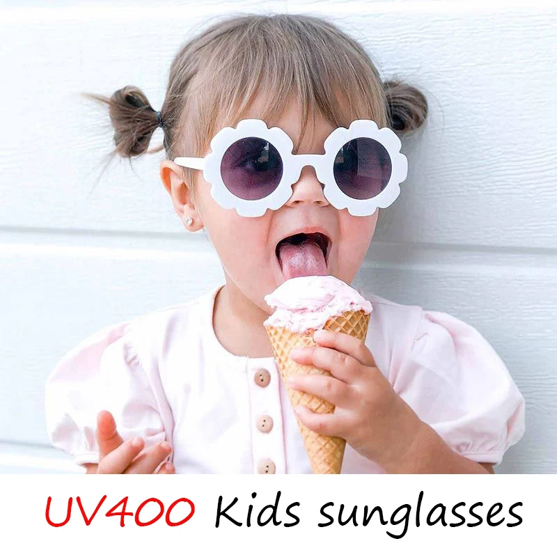 2025 kleine Blume, dekorativer Spiegel für Kinder, runde Linse, Baby-Mode-Sonnenbrille, niedliche, vielseitige Brille