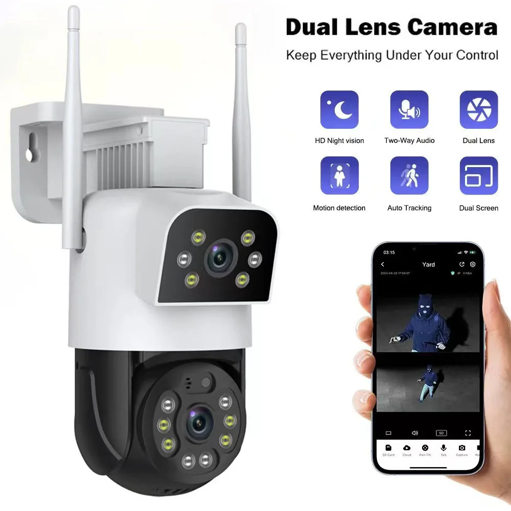WiFi-Überwachungs kamera 3k 6mp Dual-Objektiv drahtlose Sicherheit im Freien ptz IP-Kameras ai Mensch erkennen CCTV-Kamera 10x Digital zoom Image