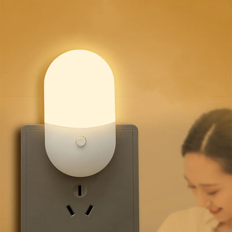 Led Mini Nachtlicht Schalter Plug-In Led Licht Augenschutz Nachtlicht Lampe Verwendung Für Nacht Baby Fütterung Wohnzimmer