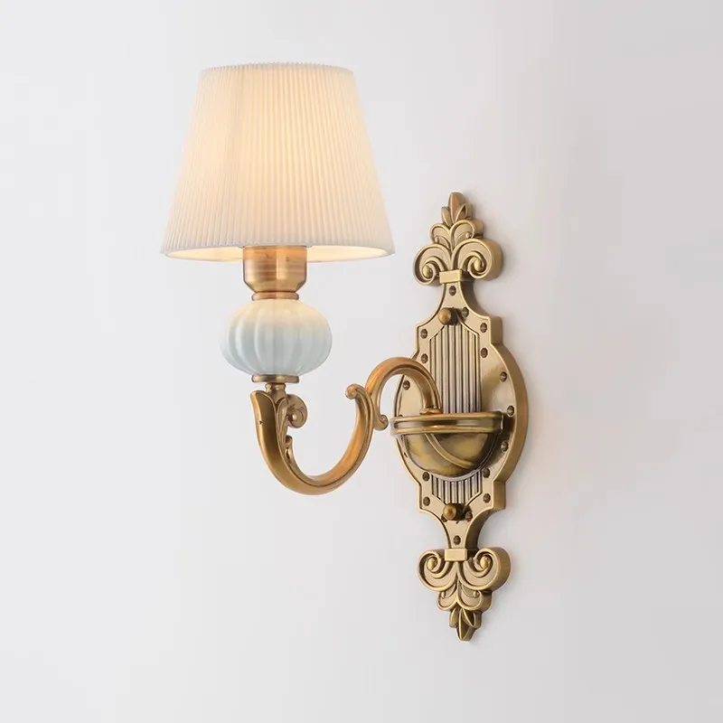 Europäischen Stil Schlafzimmer Nacht Wand Lampen Retro Kreative Wohnzimmer Keramik Lampe Esszimmer Flur Balkon Beleuchtung Leuchte Image