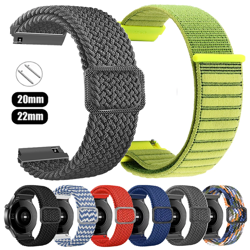 20 22mm Nylon Schleife Strap Für Garmin Vivoactive 4 5 6 Forerunner 55 255 265 570 Smart Uhr band Für Garmin Venu 4 3 2 Sq2 Correa Image