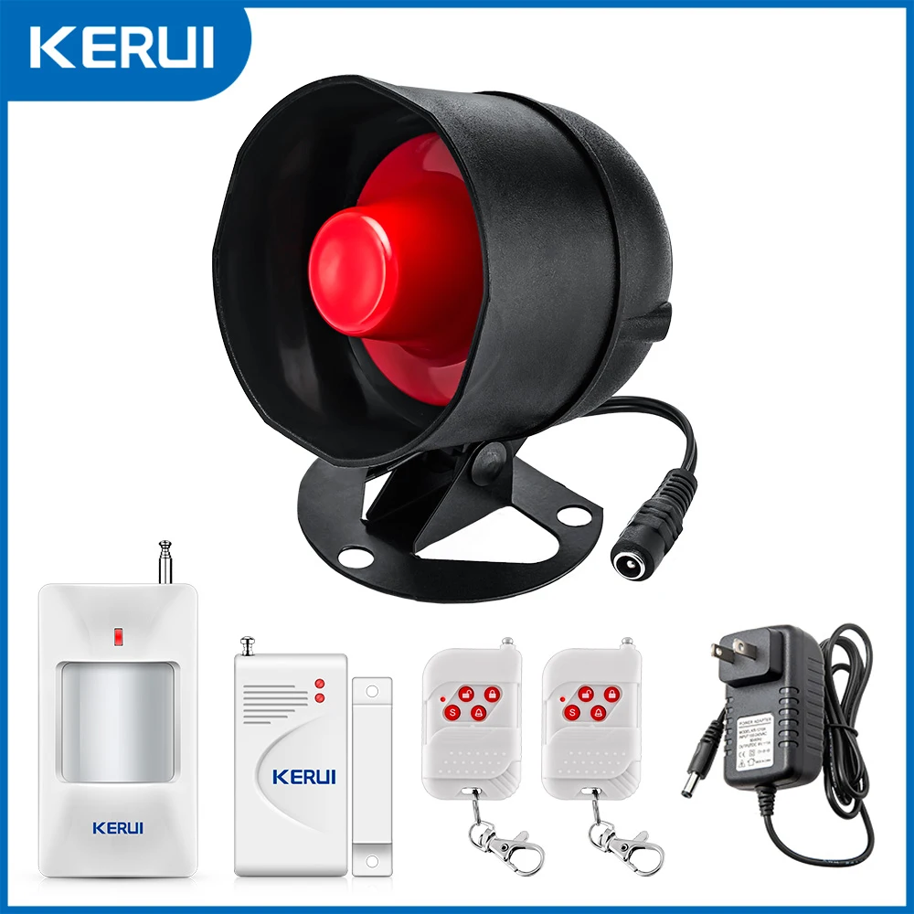 KERUI Sicherheitsalarmsystem-Kit 110 dB Türalarmsystem Drahtloses DIY Smart Home Security System Alarmsirene Horn Bewegungsmelder