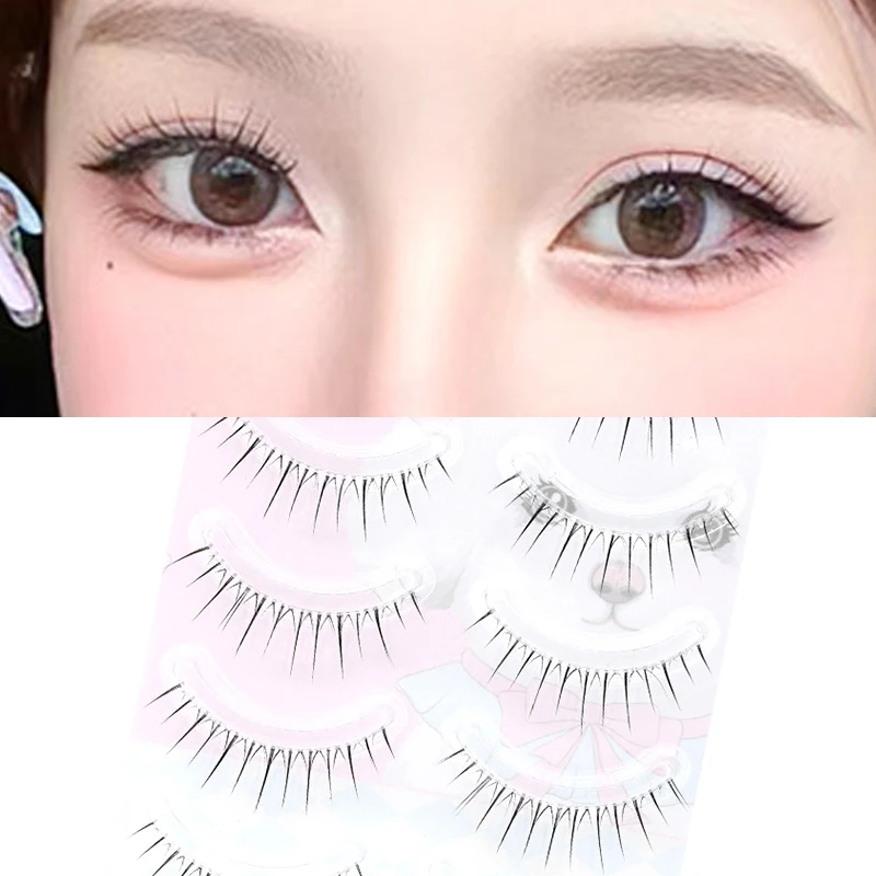 5Pairs Kurze Wimpern Falsche Wimpern Auge Gefälschte Wimpern Wimpern Verlängerung Natürliche Set Wispy Wimpern Liefert Werkzeuge Schönheit Make-Up Image