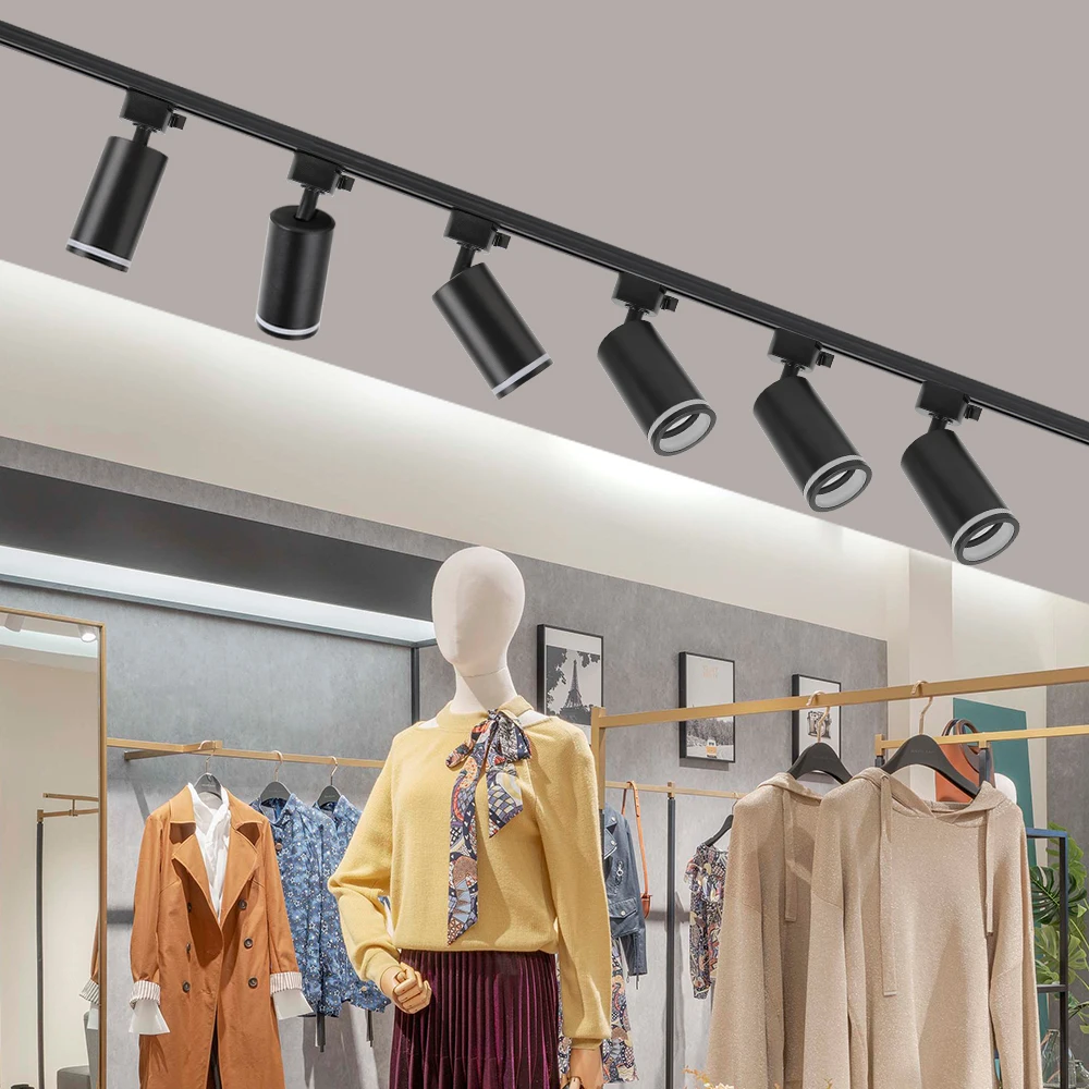GU10 Led Spot 85-265V Decke Schienenlampe Schienenbeleuchtungssystem Set LED-Schienen Lichter für Wohnzimmer Home Shop Innendekoration