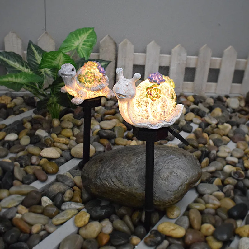 Modern Garden Decoration Snail Outdoor, Solar New Magnesium Oxide Resin Light, Waterproof Garden Plug Landscape Lighting owl