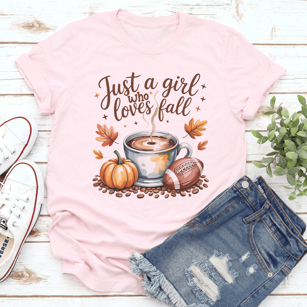 Just A Girl Who Love Fall Tee 2XL Pink