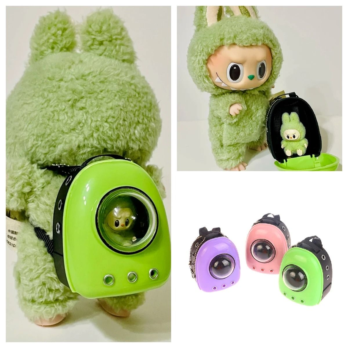 Mini Canvas Backpack For Dolls 15 To 17 In green