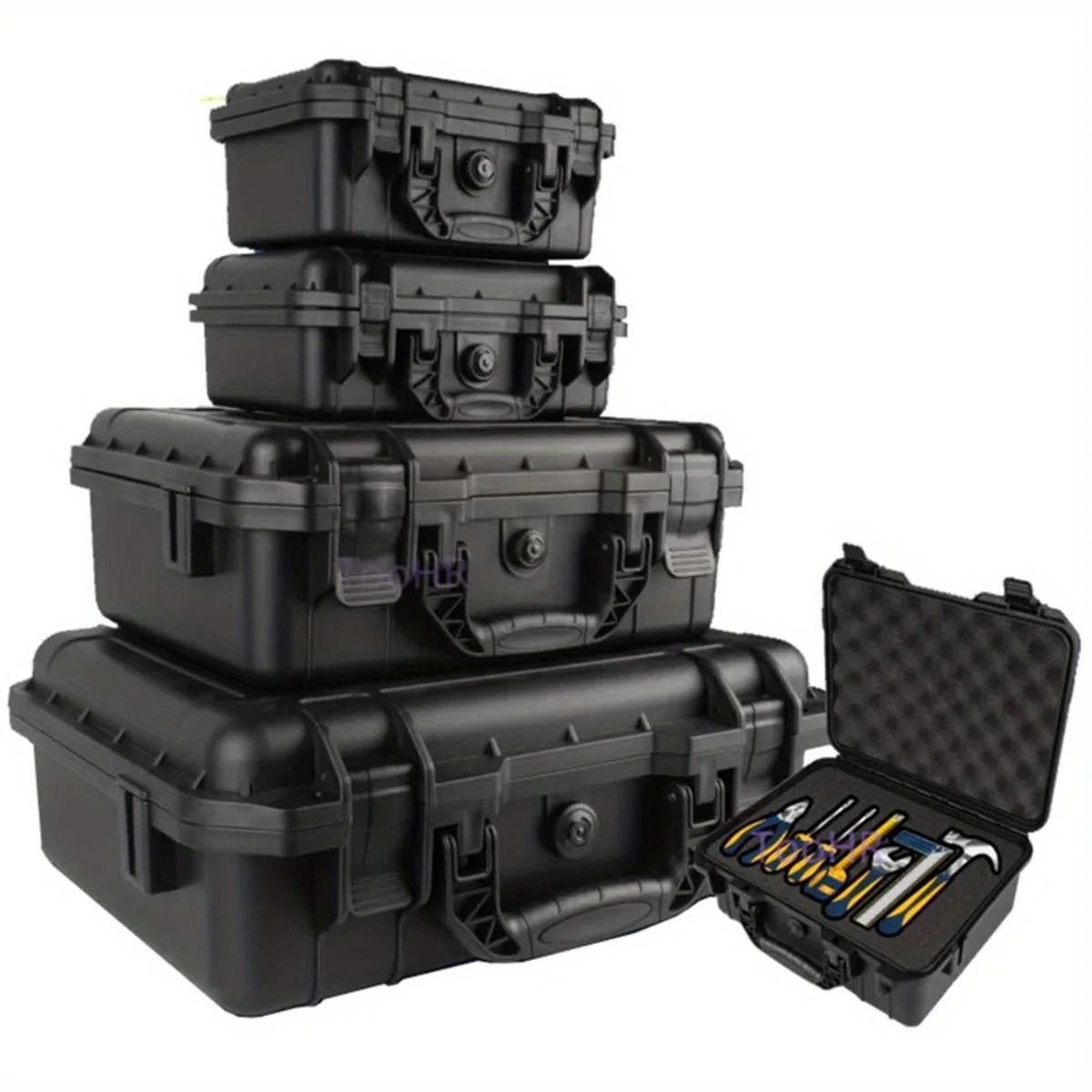 Waterproof Hard Carry Case With Pre Cut Foam Shockproof Storage Box 363x290x136mm