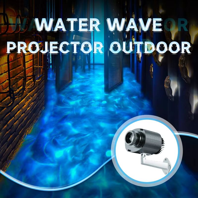 OceanWave Outdoor Waterproof Projector Dynamic Water Wave Effect Light With Gobo Slide Projection yellow Color 160w Waterproof