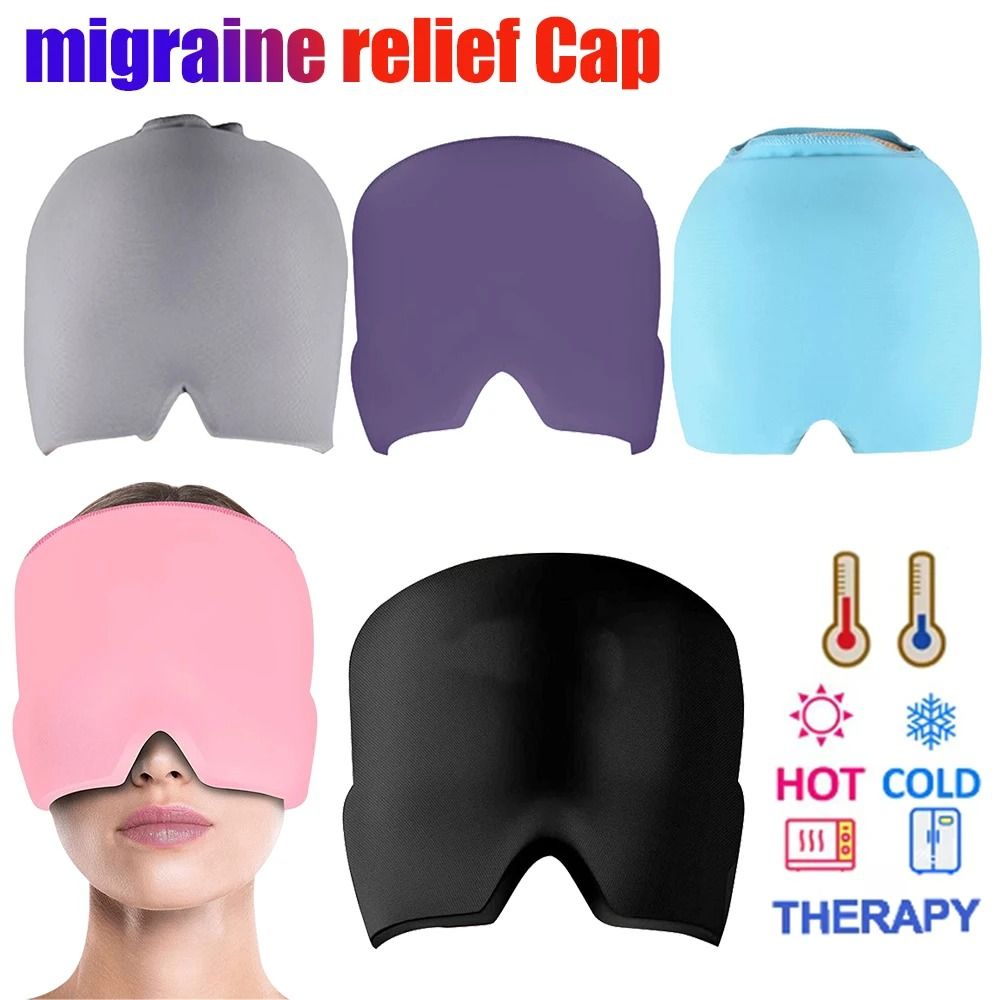 Migraine Relief Cap Gel Ice Head Wrap Cold Compress Therapy Cap For Headache And Sinus Pressure Relief grey 1pcs