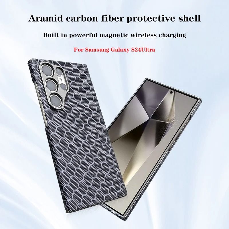 Magnetic Ultra Thin Carbon Fiber Kevlar Phone Case Samsung Galaxy S24 Ultra Protective Cover Magnetic Ultra Thin Carbon Fiber Kevlar Phone Case Samsung Galaxy S24 Ultra Protective Cover