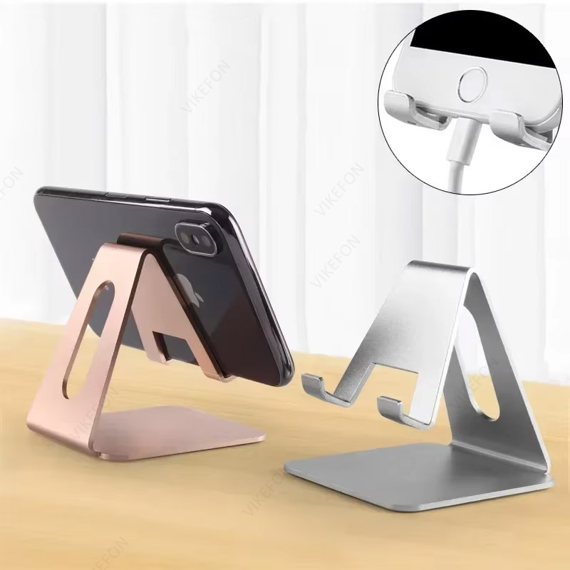 Universal Lazy Tablet Dock, Desktop Metal Phone Stand, Stable Adjustable Holder For All Smartphones pink