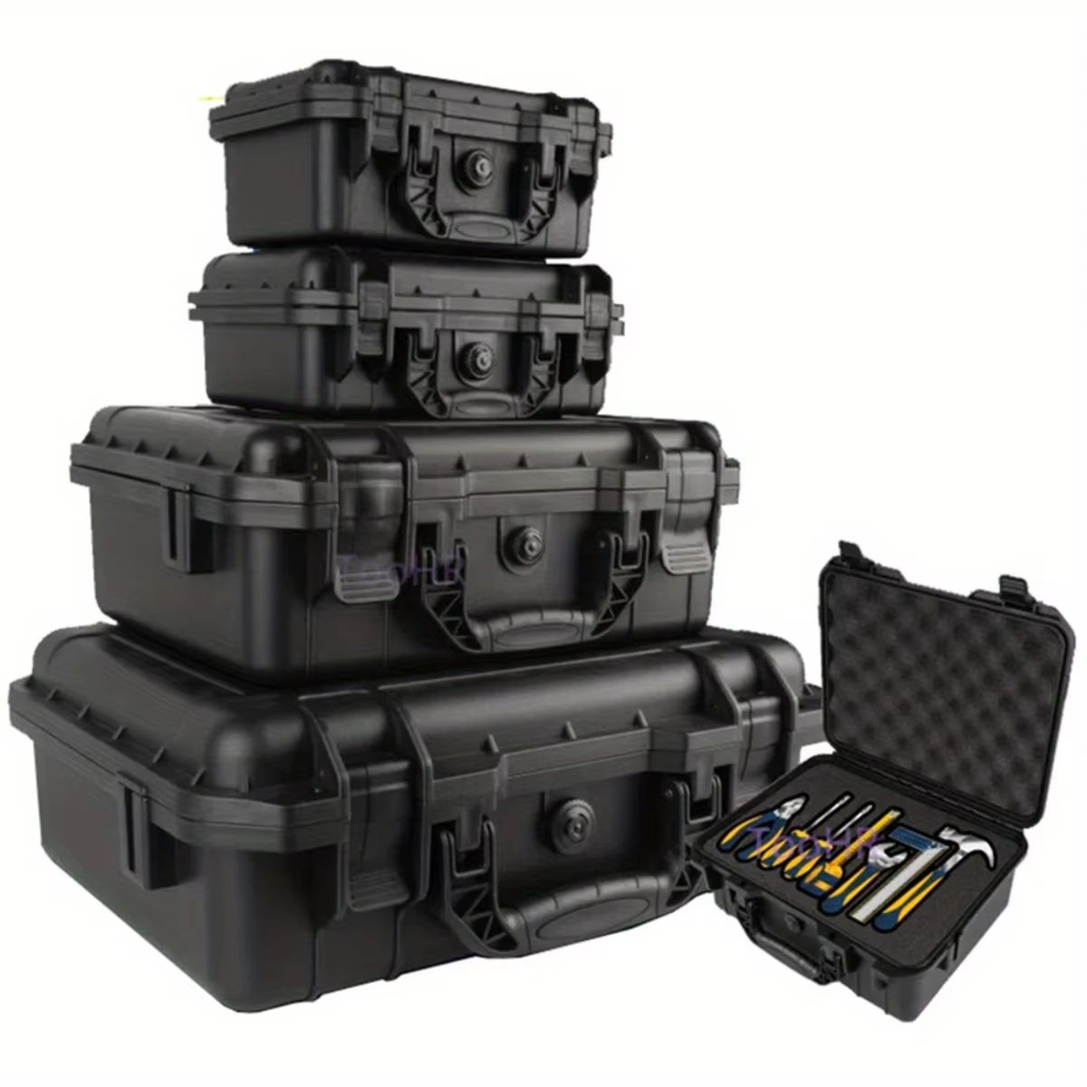 Waterproof Hard Carry Case With Pre Cut Foam Protective Storage Box And Tool Organizer 363x290x114mm