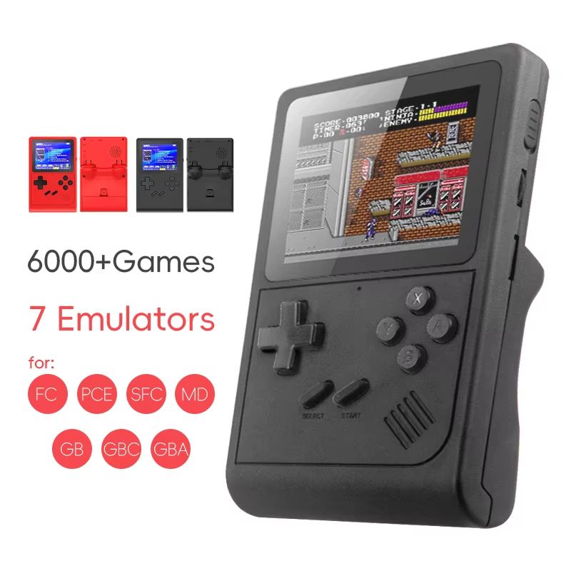 Portable Retro Handheld Game Console Mini Video Gaming System With NES, SNES, GBA, And Game Boy Emulator Support black