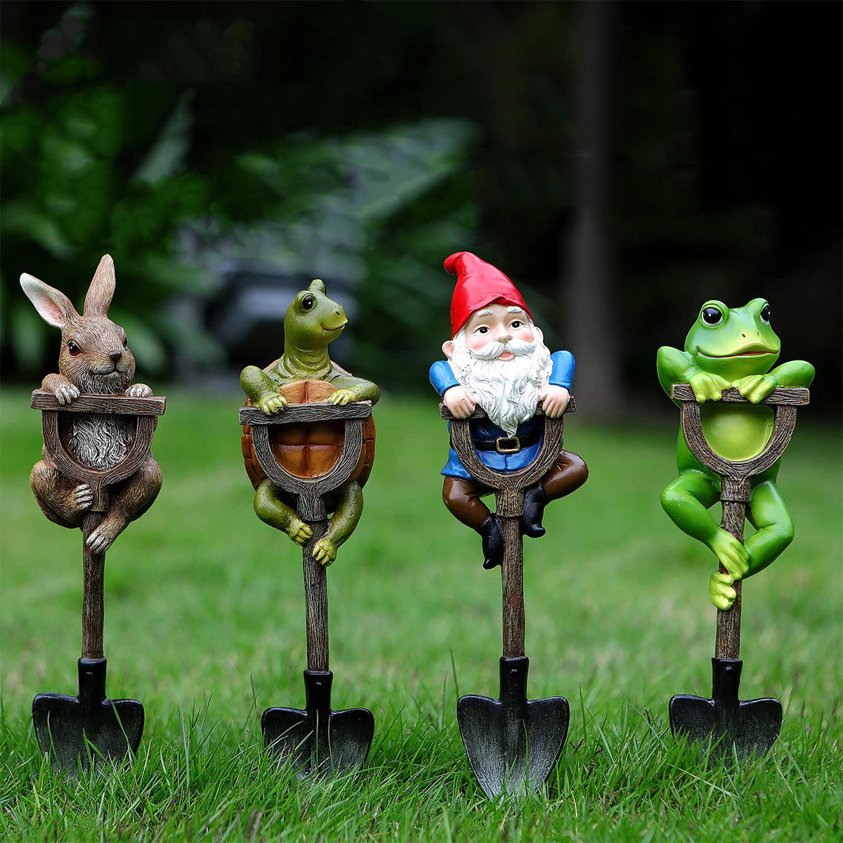 Creative Frog, Turtle Shovel Outdoor Decor, Resin Garden Bonsai Craft For Patio, Lawn, Balcony & Home Decorations style A
