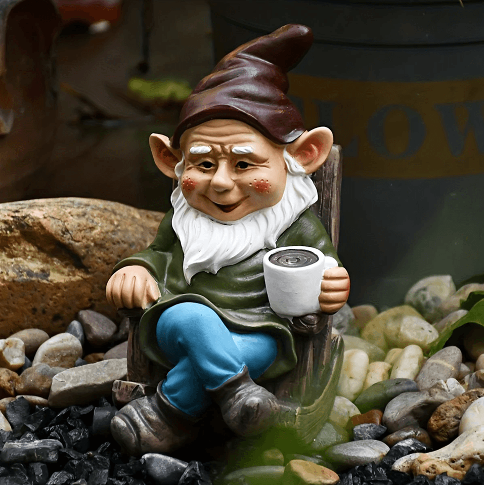 Garden Gnome Resin Ornament With Rocking Chair Outdoor Decoration Garden Gnome Resin Ornament With Rocking Chair Outdoor Decoration