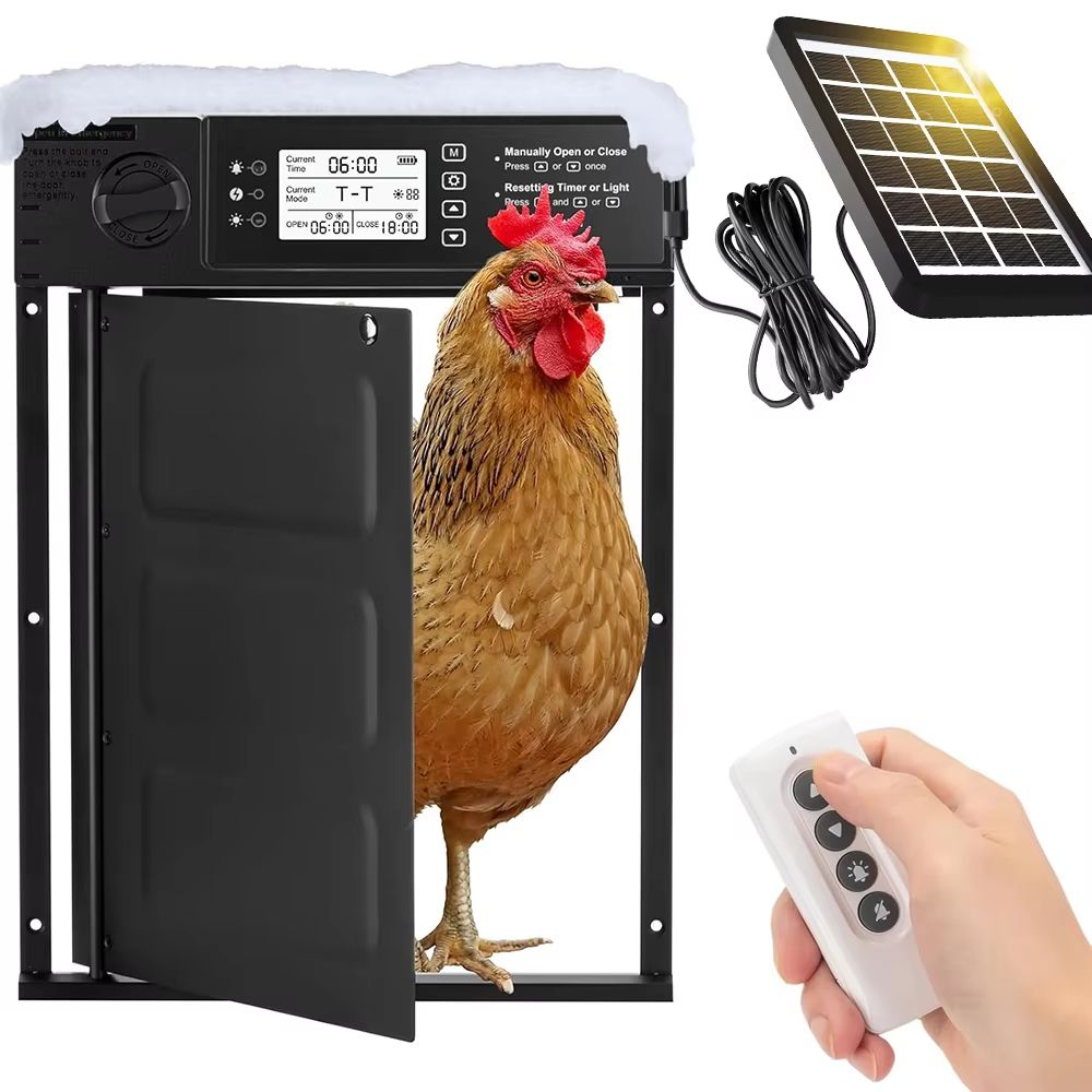 Automatic Chicken Coop Door | Solar Powered With Timer & Light Sensor, Safe Anti Pinch Design Automatic Chicken Coop Door | Solar Powered With Timer & Light Sensor, Safe Anti Pinch Design