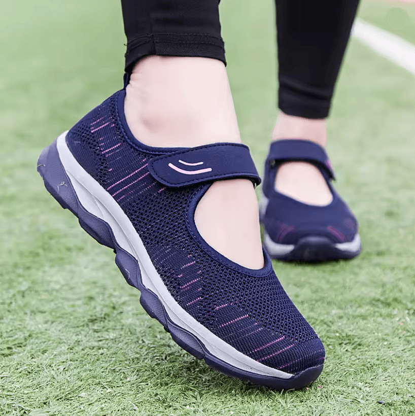 Womens Breathable Mesh Platform Sneakers Lightweight Casual Walking Shoes us 6 red