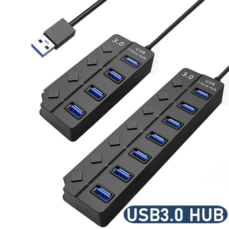 USB 3.0 Multi Port USB Splitter Hub white 2.0 7 Ports