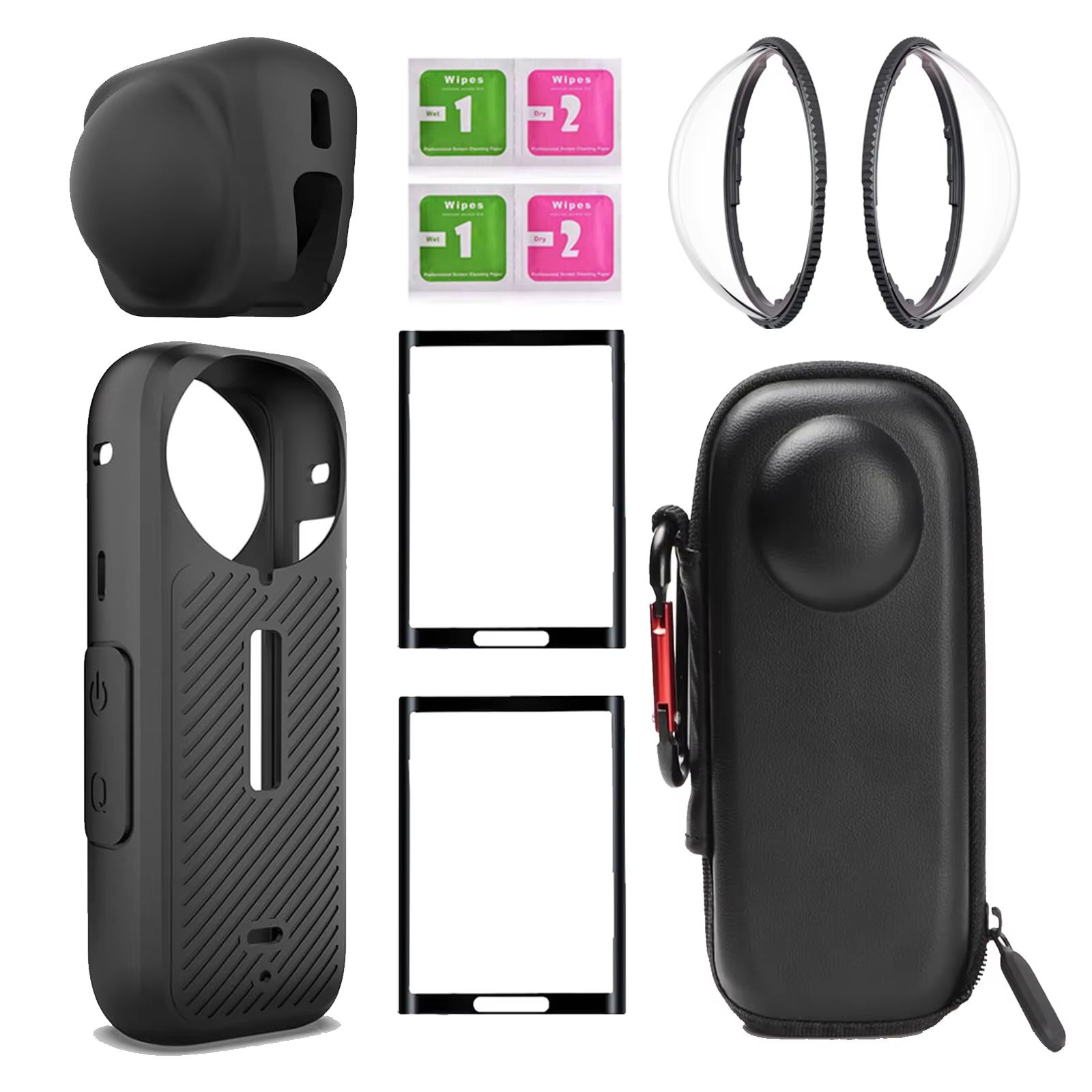 Lens Protection Kit For Insta360 X5 X4 Anti Scratch Lens Guards, Screen Protector Film & Storage Bag for Insta360 X5 kit F