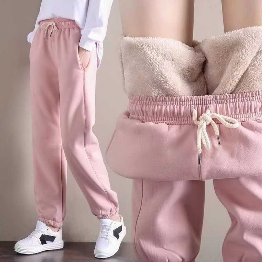 Women's Winter Warm Fleece Leggings Thick Plus Size Casual Pants For Cold Weather Comfort pink xl