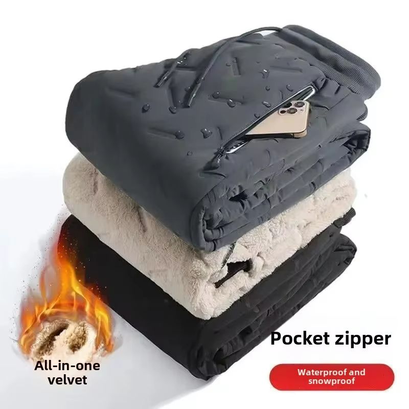 Men's Thermal Fleece Lined Sweatpants Winter Warmth, Casual Comfort, Plus Size Fit gray three layer Ankle tied 6xl 105.00 Kg 115.00 Kg