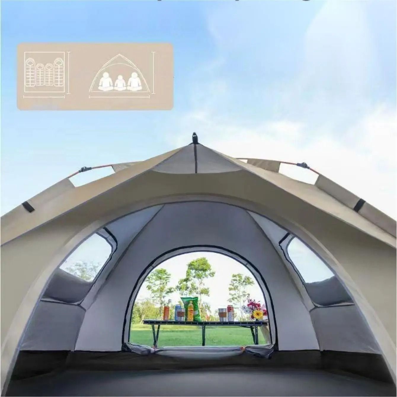 2 Door Sunshade Camping Shelter Tent For Travel & Outdoors 2 Door Sunshade Camping Shelter Tent For Travel & Outdoors