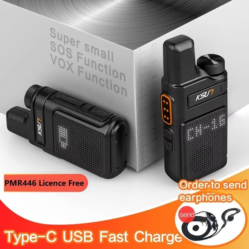 Compact Long Range Walkie Talkies KSUT PMR446 Portable Two Way Radios For Outdoor & Emergency Use m6 Pmr446 2pcs