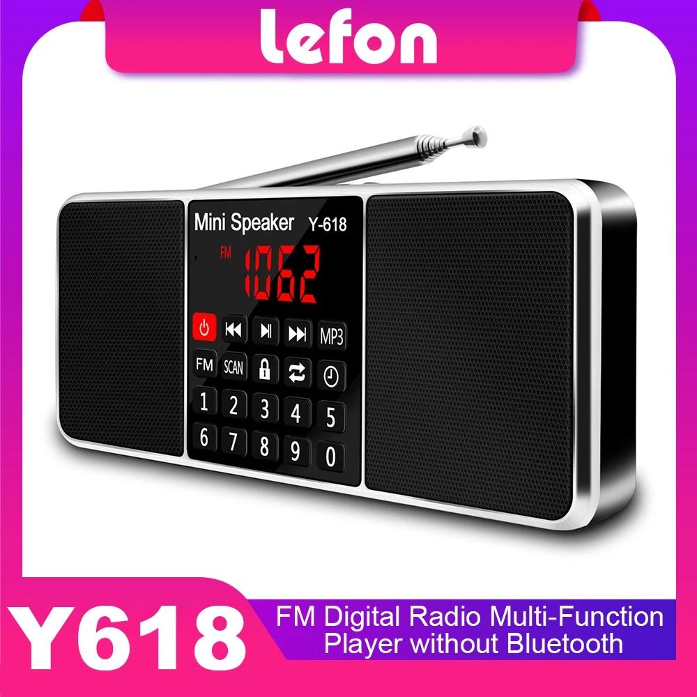 Lefon Digital FM Radio Receiver With MP3 Player And LED Display blue