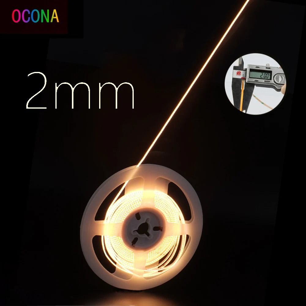 Ultimate Thin 2mm COB LED Strip Light 12V Flexible Tape Light For DIY And Cabinet Projects 5 M blue